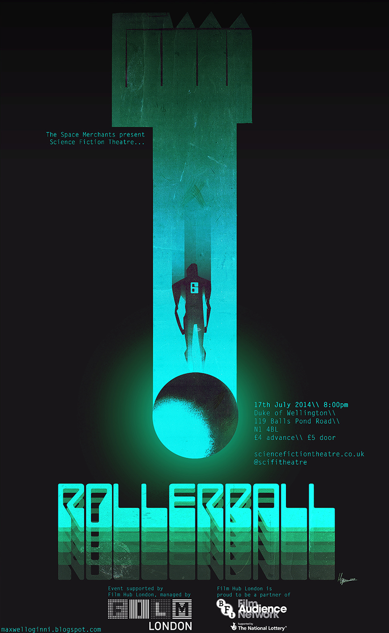 Maxwell-A-Oginni_ROLLERBALL The SFT Rollerball poster, designed by Max Oginni